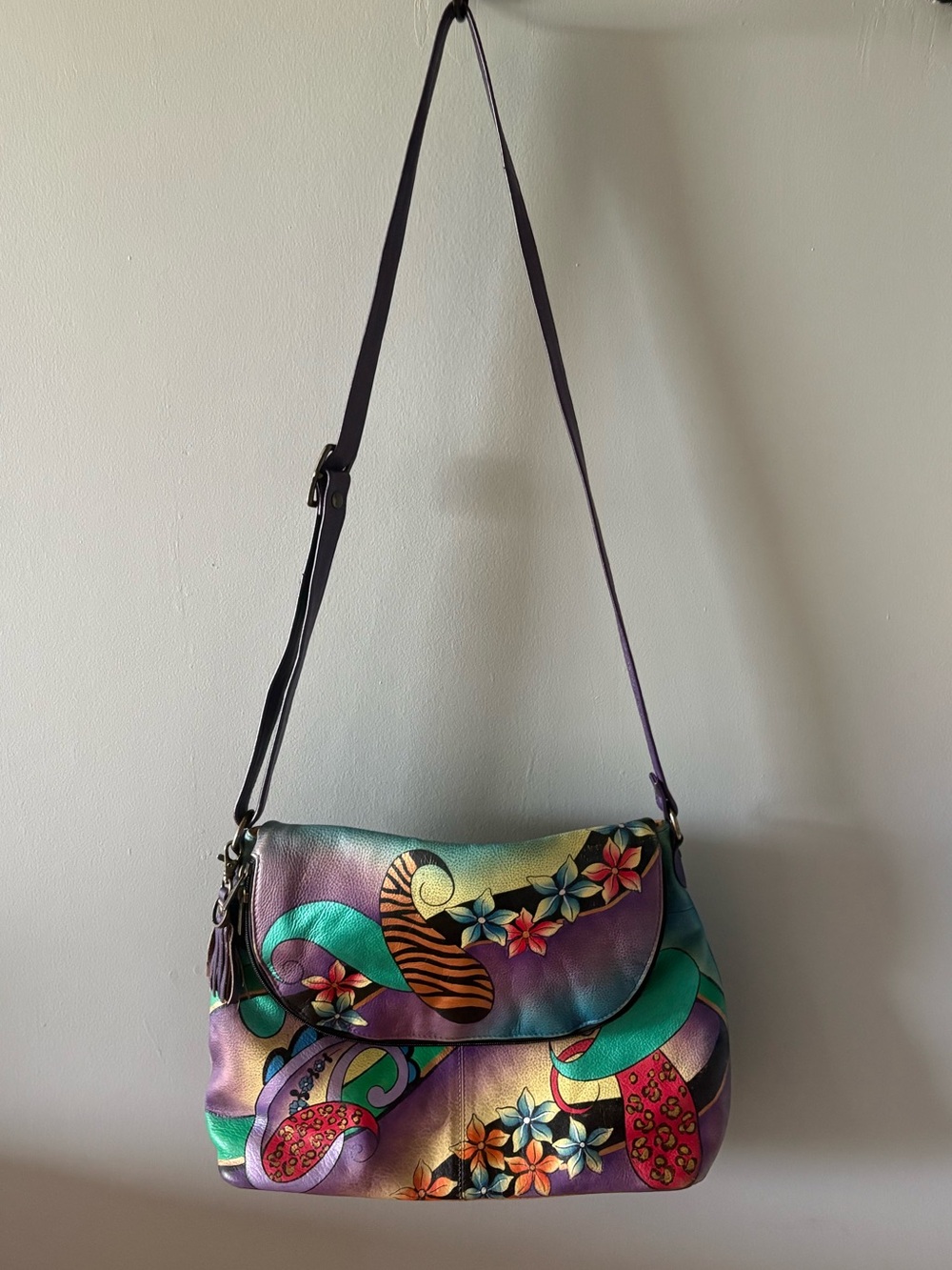 Anuschka hand painted genuine leather bag - Picture 5 of 8
